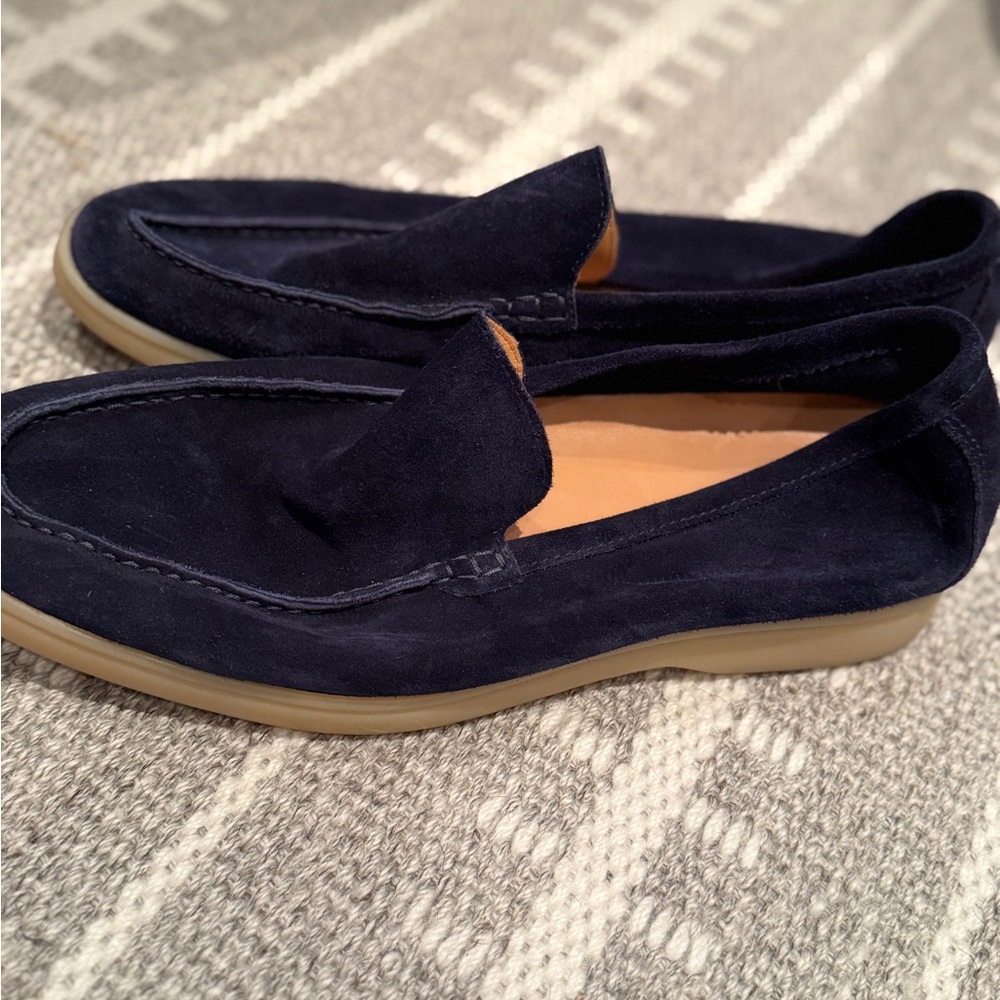 Men's Suit Supply Navy Suede Loafers
